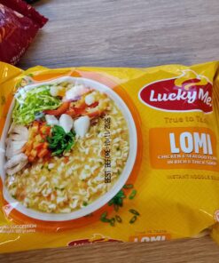 Lucky me Lomi chicken and seafood flavor in rich & thick soup